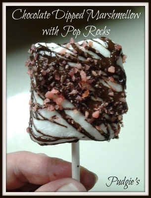 Chocolate Dipped Marshmellow with Pop Rocks